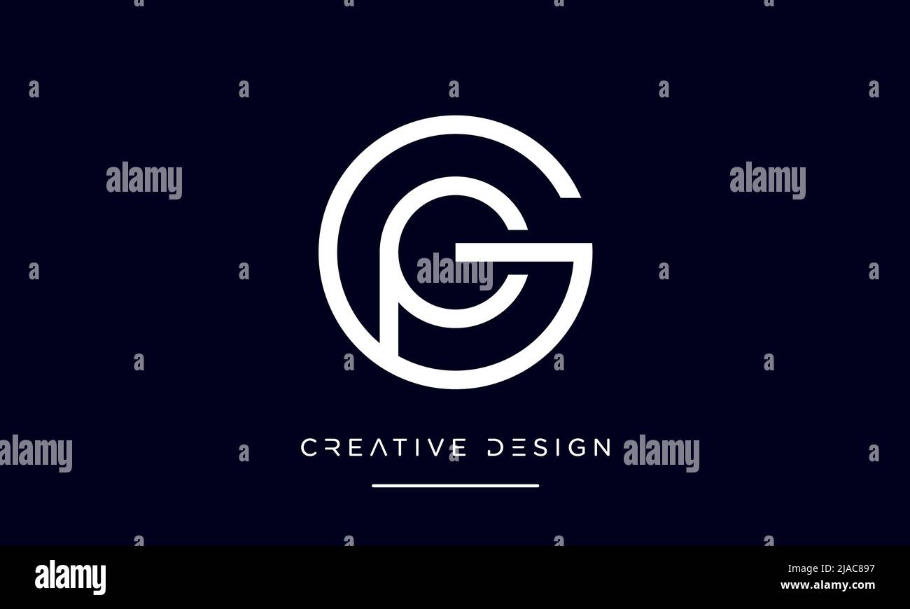 PG, GP, P oder G Anfangsbuchstaben Logo-Monogramm Stock Vektor