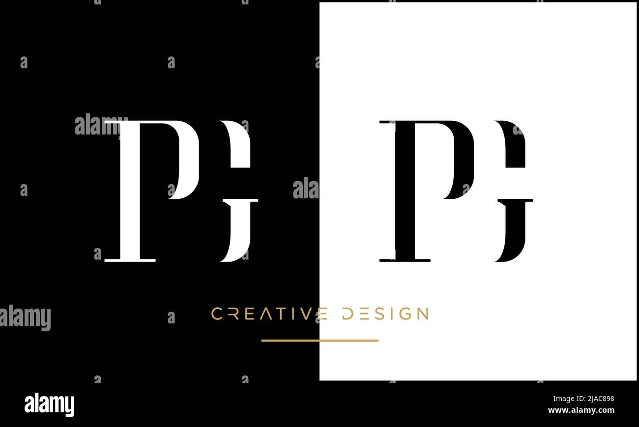 PG, GP, P oder G Anfangsbuchstaben Logo-Monogramm Stock Vektor