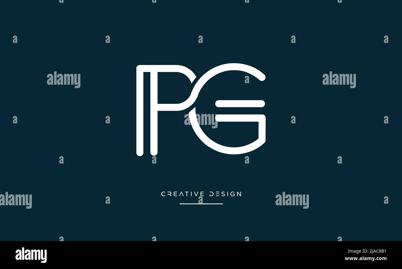 PG, GP, P oder G Anfangsbuchstaben Logo-Monogramm Stock Vektor