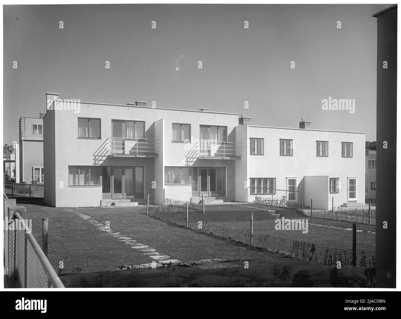 Werkbundsiedlung, Haus 57 und 58, Haus 61 und 62 (13., Woinovichgasse 2-8). Martin Gerlach jun. (1879-1944), Fotografin, Margarete Schütte-Lihotzky (1897-2000), Architektin, Max Fellerer (1889-1957), Architekt Stockfoto