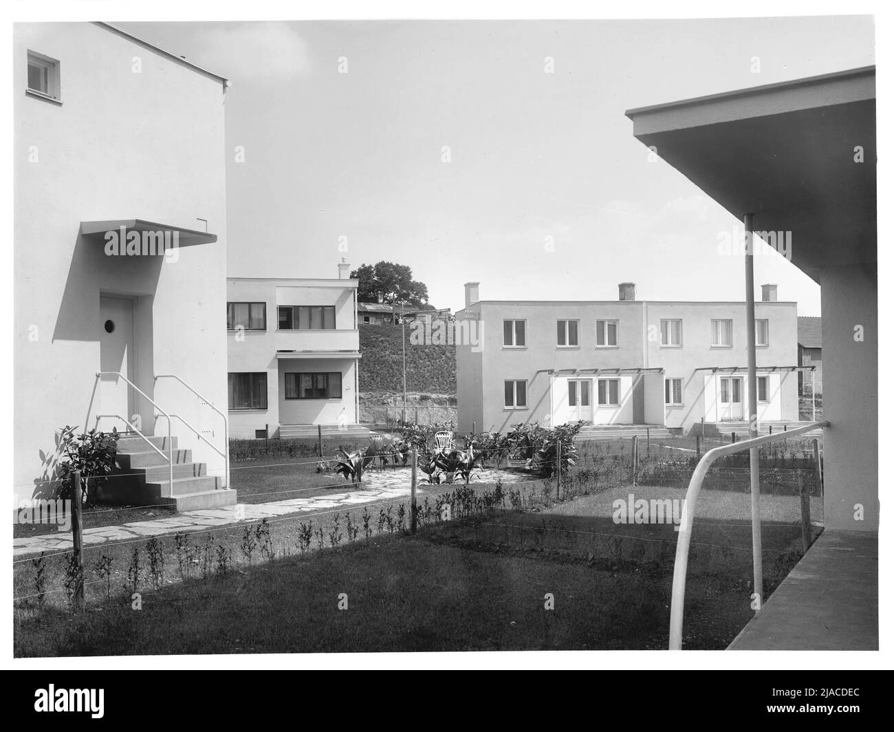 Werkbundsiedlung, Haus 33-35 (Veitingergasse), Gartenseite. Martin Gerlach jun. (1879-1944), Fotograf, Julius Jirasek (1896-1965), Architekt Stockfoto