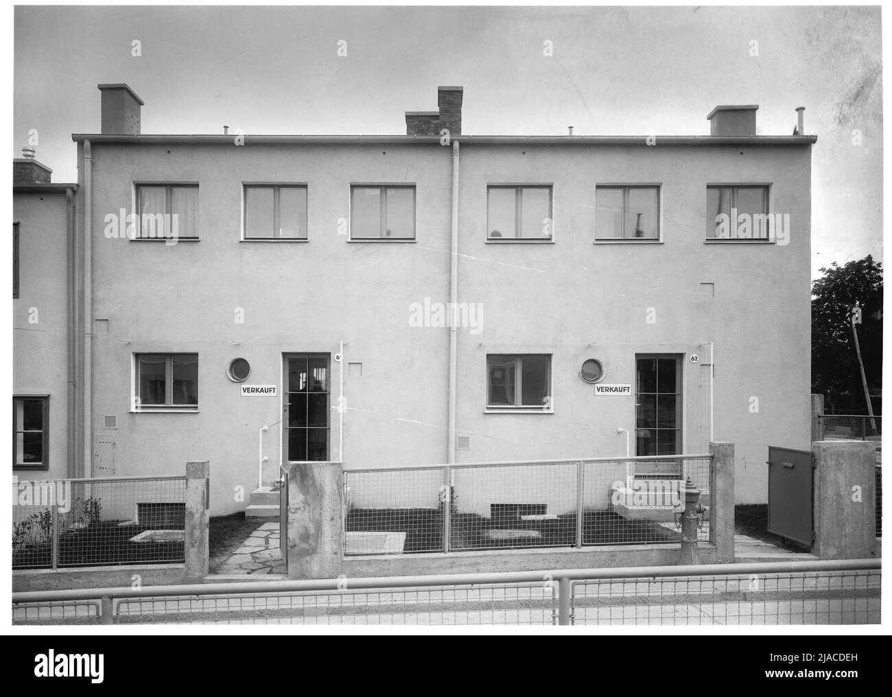 Werkbundsiedlung, Haus 61 und 62 (13., Woinovichgasse 2-4), Straßenseite. Martin Gerlach jun. (1879-1944), Fotografin, Margarete Schütte-Lihotzky (1897-2000), Architektin Stockfoto