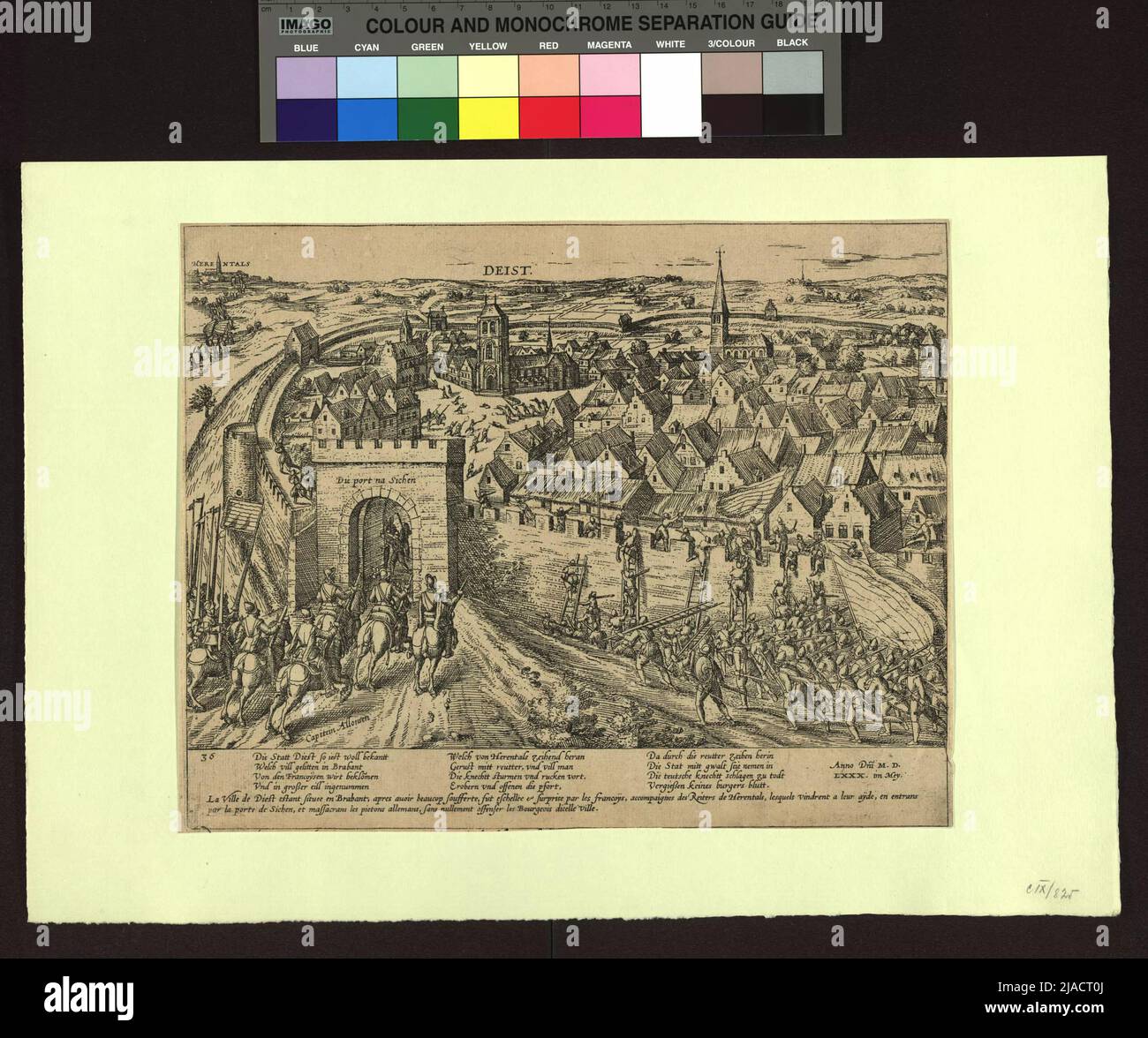 Aus den 'Geschichtsblättern': Eroberung der Stadt im Mai 1580. Frans (Franz) Hogenberg (1535-1590), Kupferstecher Stockfoto