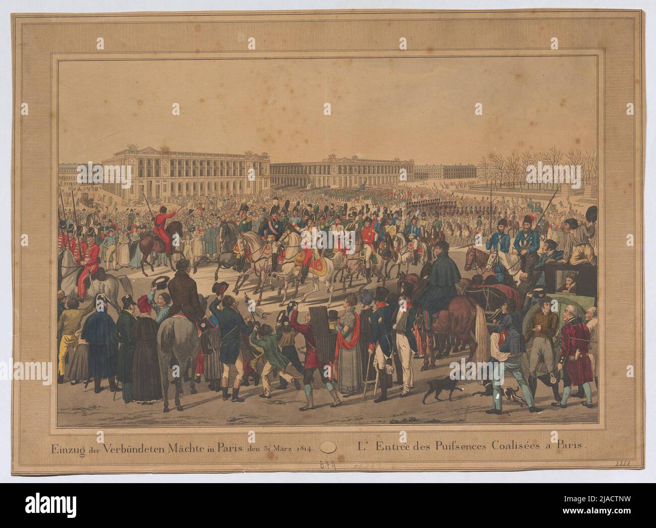 Aufzeichnung der alliierten Mächte in Paris am 31. März 1814. Unbekannt Stockfoto