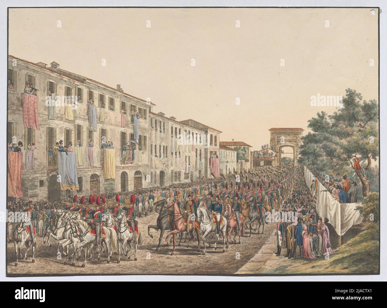 Am 8. Mai 1814 in Mailand die österreichischen Truppen hecheln. Unbekannt Stockfoto