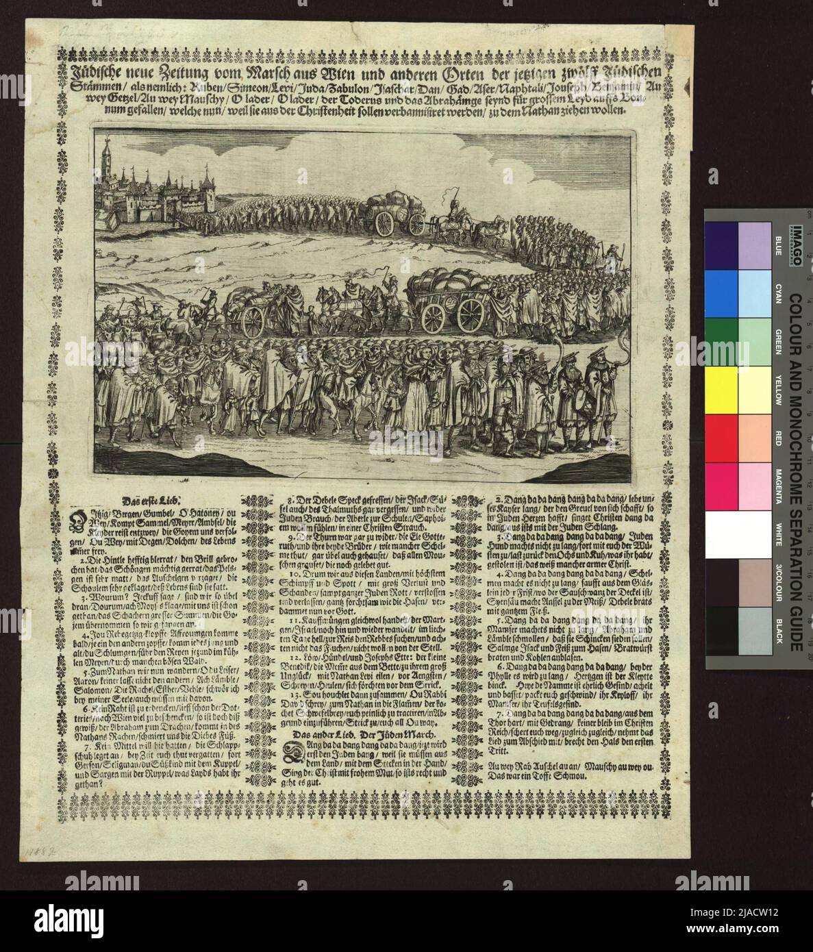 Jüdische neue Zeitung vom März aus Wien und anderen Orten ... '. Vertreibung der Juden aus Wien 1670. Unbekannt Stockfoto
