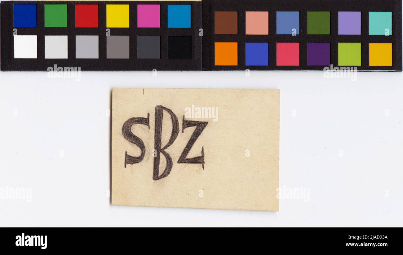 Logo-Design für das SBZ (sozialistisches Bildungszentrum). Karl Wiener (1901-1949), Künstler Stockfoto