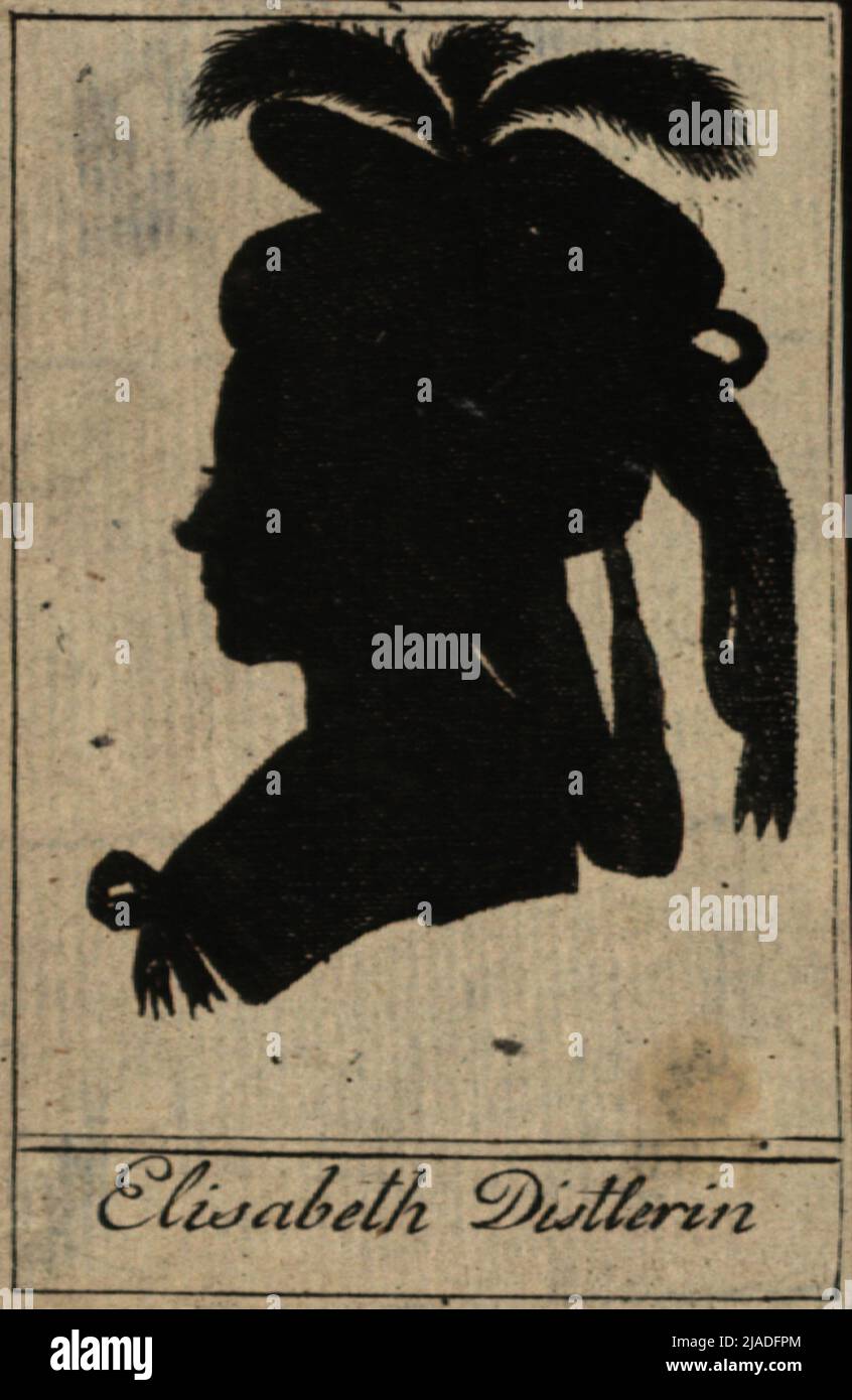 Elisabeth Distlerin, Sängerin. Johann Hieronymus Löschen Kohl (1753-1807), Verlag Stockfoto