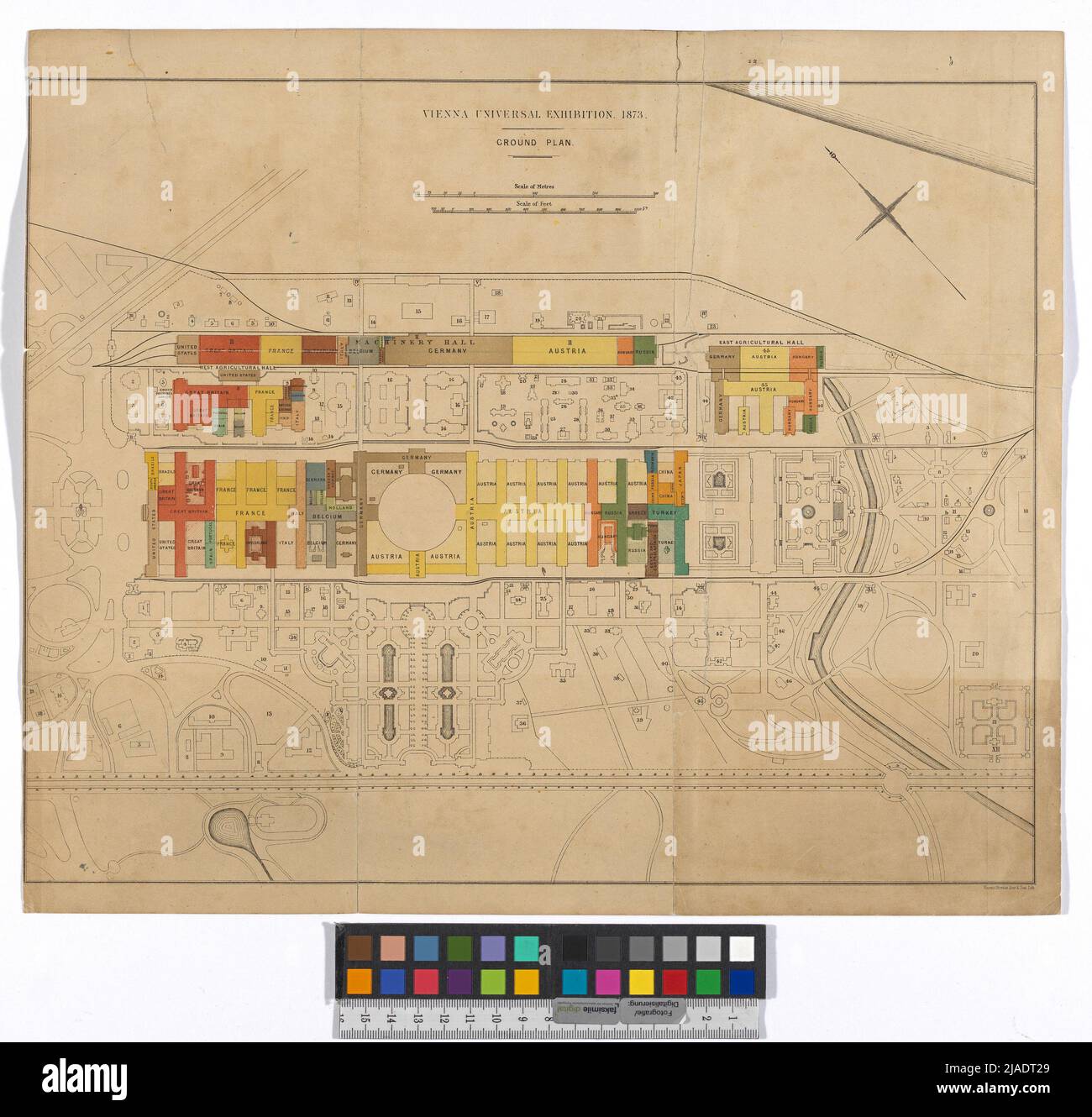 Plan der Weltausstellung, 1873. '. Unbekannt Stockfoto