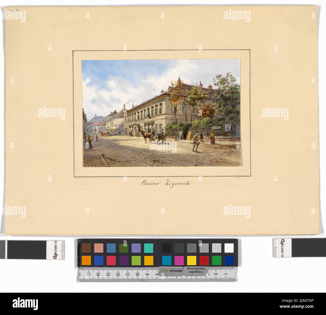 19., Döblinger Hauptstraße 76–78, Casino Zögernitz. Karl Wenzel Zajicek (1860-1923), Aquarellist Stockfoto