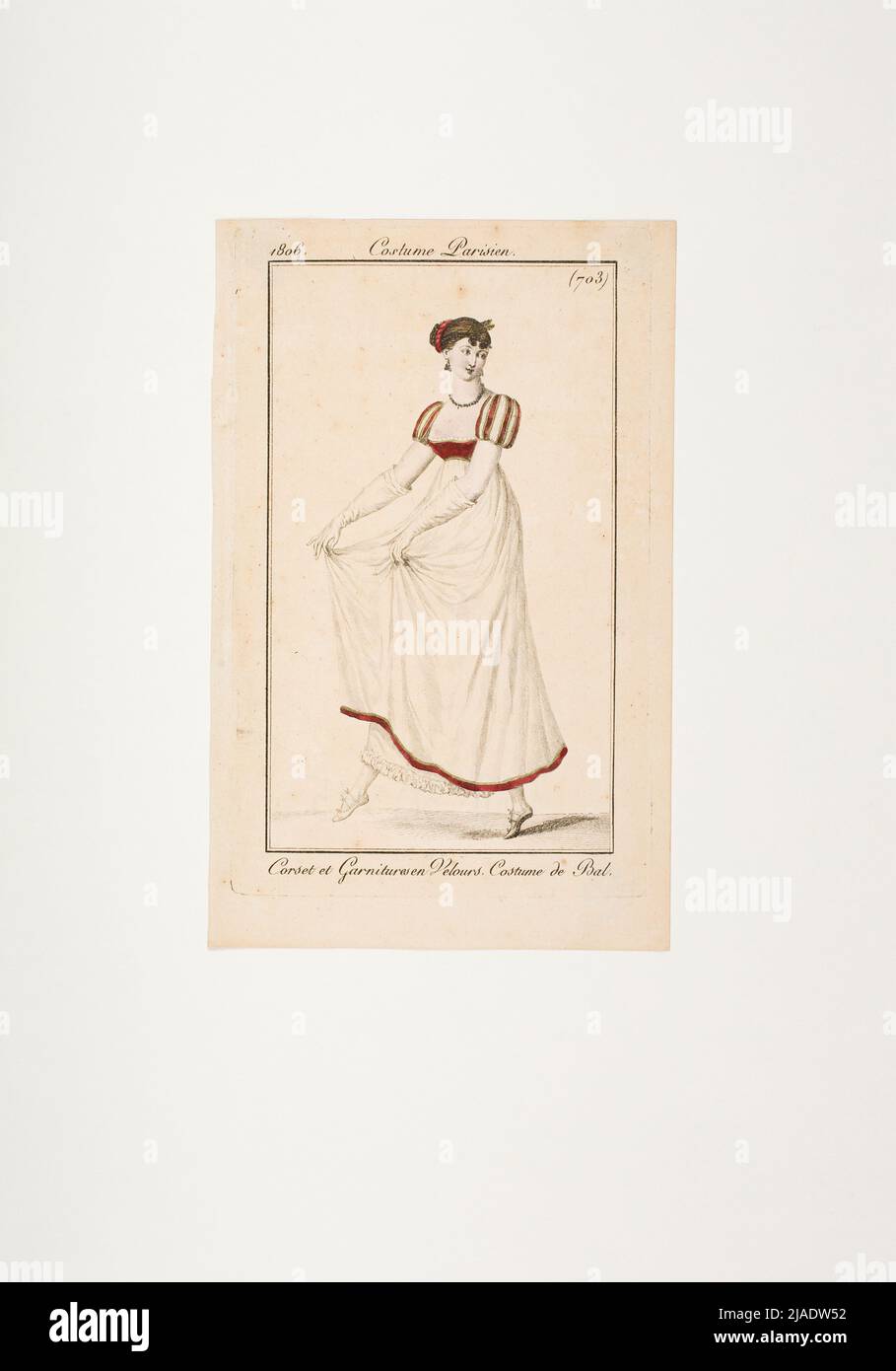 Modebild: „Dancing Parisian with Velour Leibchen and Ball Suit“. Unbekannt Stockfoto