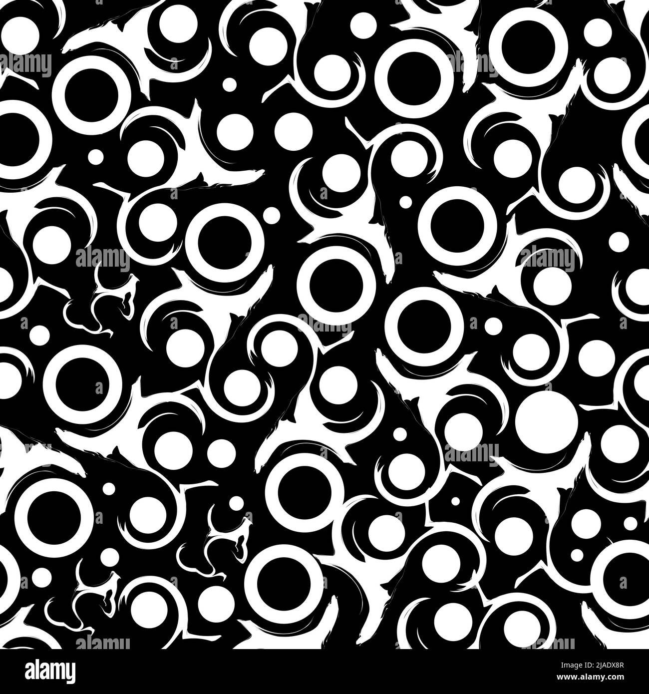 Schwarzer Hintergrund Mit Nahtlosem Muster. Design für Wanddekoration, Postkarte, Poster, Broschüre, Hemd, Usw. Stock Vektor