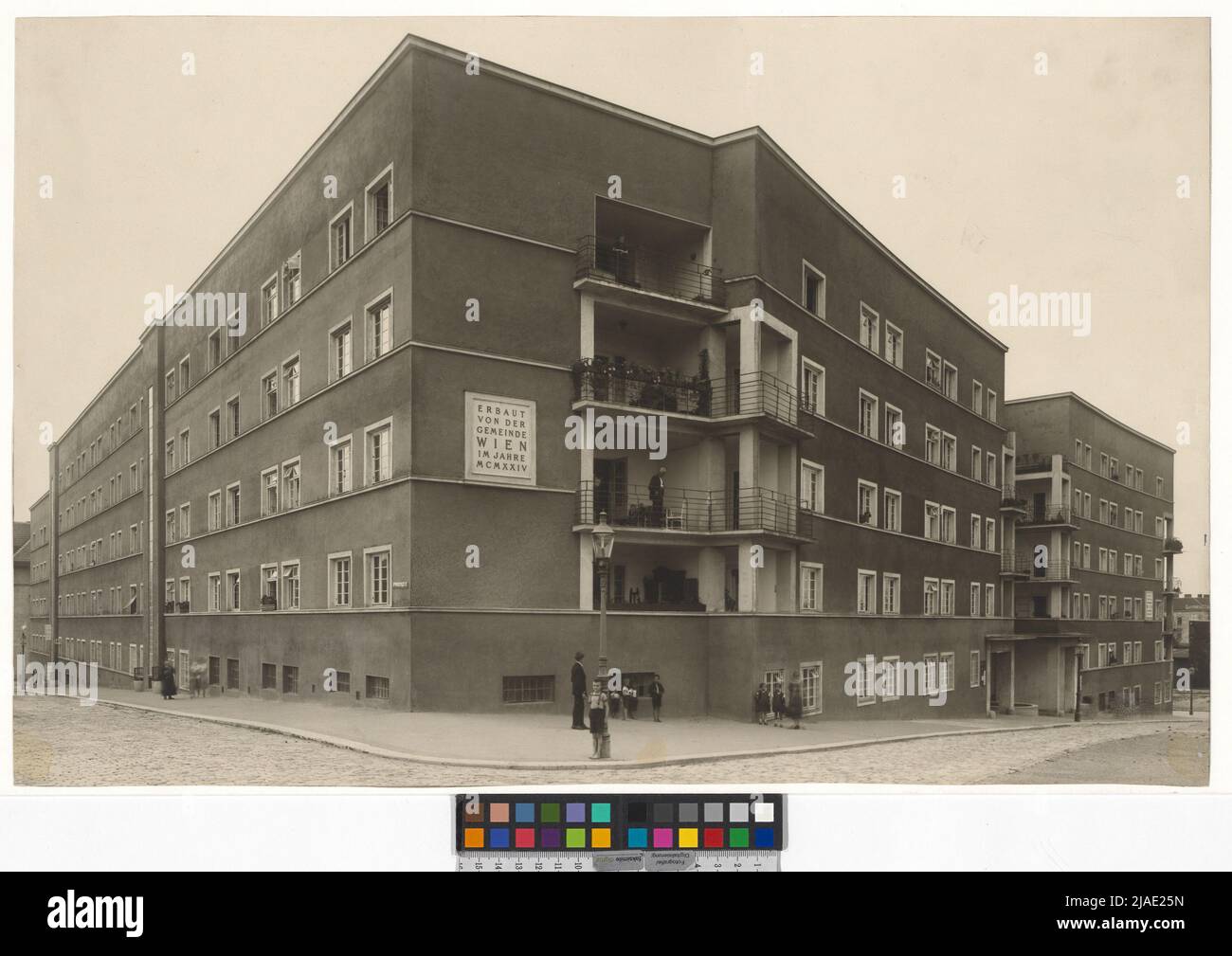 17., Pretschgogasse 5 / Liebknechtgasse 10-12 - Wiedenhoferhof. Martin Gerlach jun. (1879-1944), Fotograf, Josef Frank (1885-1967), Architekt Stockfoto