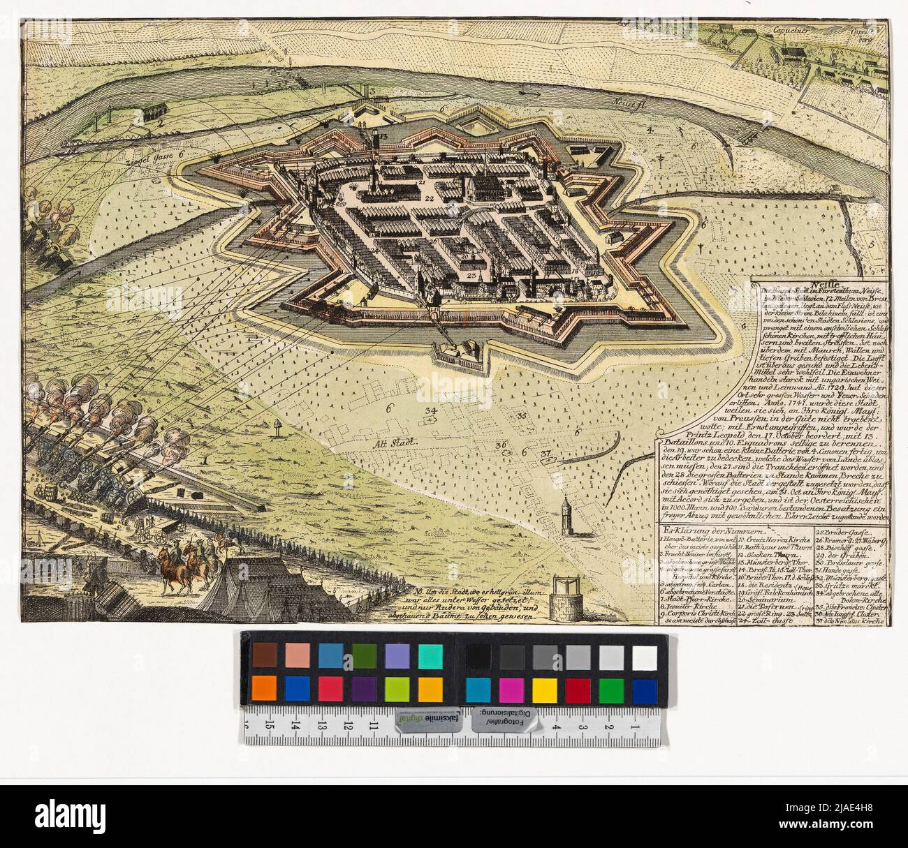 Angriff Preußens auf Neisse (Nysa) in Niederschlesien im Jahr 1741. Unbekannt Stockfoto
