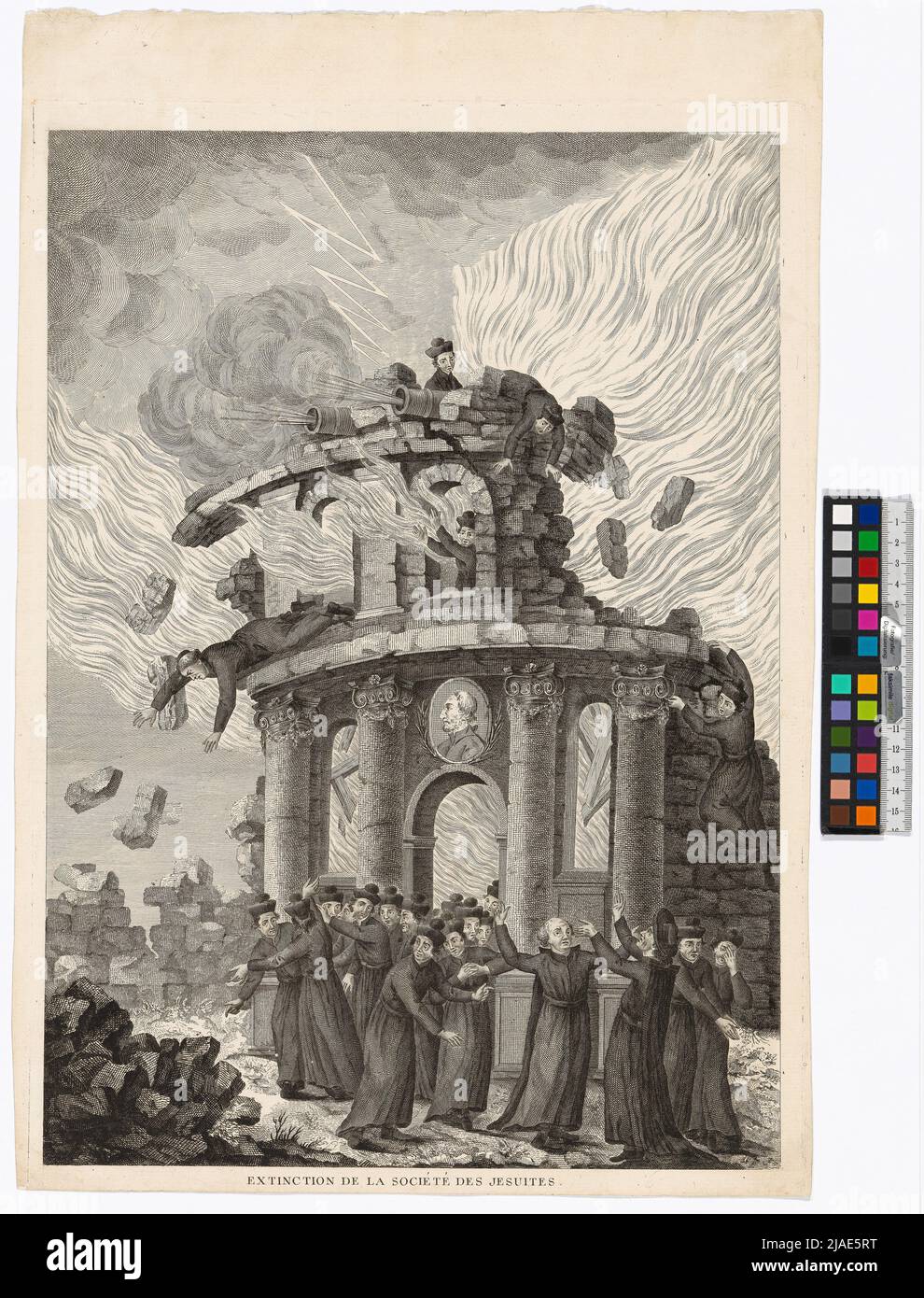 Extinction de la Société des Jesuites. '. Allegorie auf die Abschaffung des Jesuitenordens. Unbekannt Stockfoto