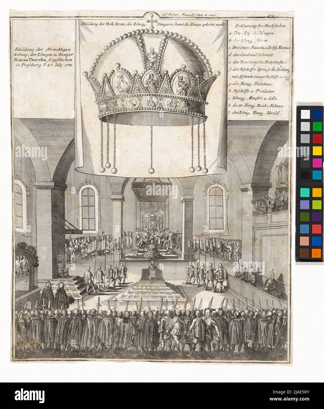 Kreise Maria Theresias am 25. Juli 1741 in Pressburg ein. Unbekannt Stockfoto