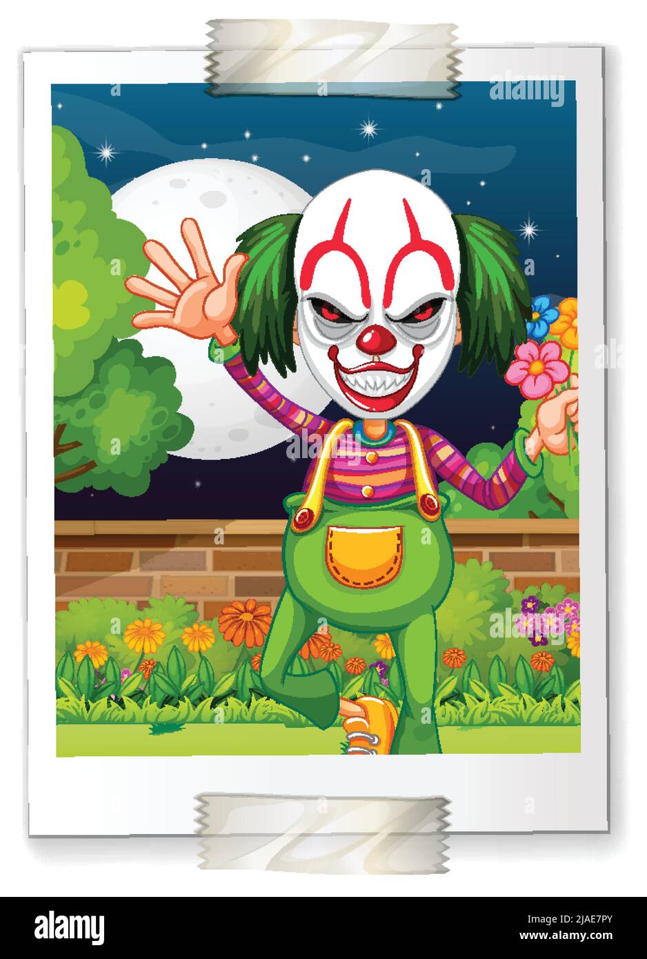 Ein Foto von gruseligen Clown Illustration Stock Vektor