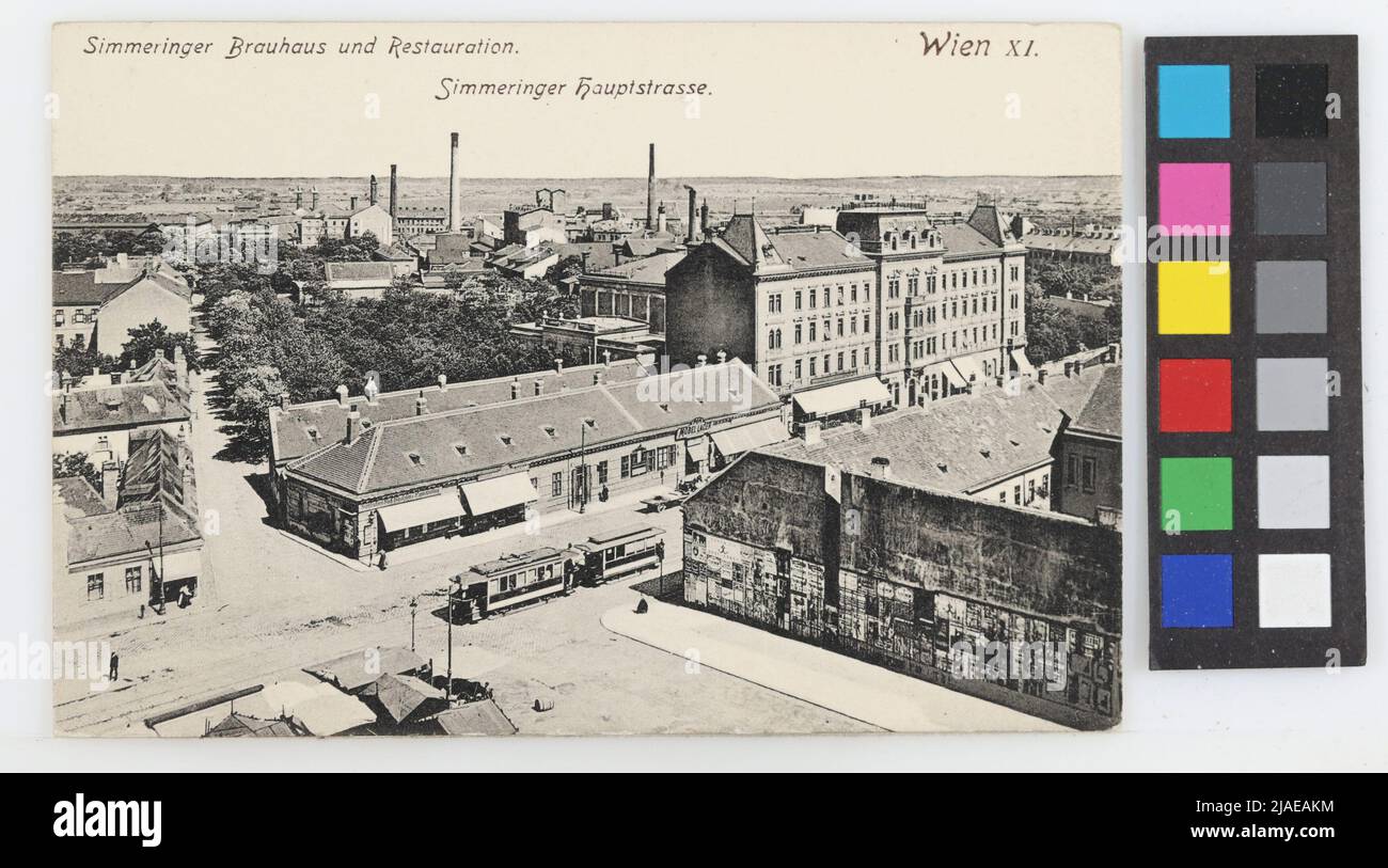 11., Simmeringer Hauptstraße 97-101, Postkarte. Paul Ledermann (1882-1946), Produzent Stockfoto