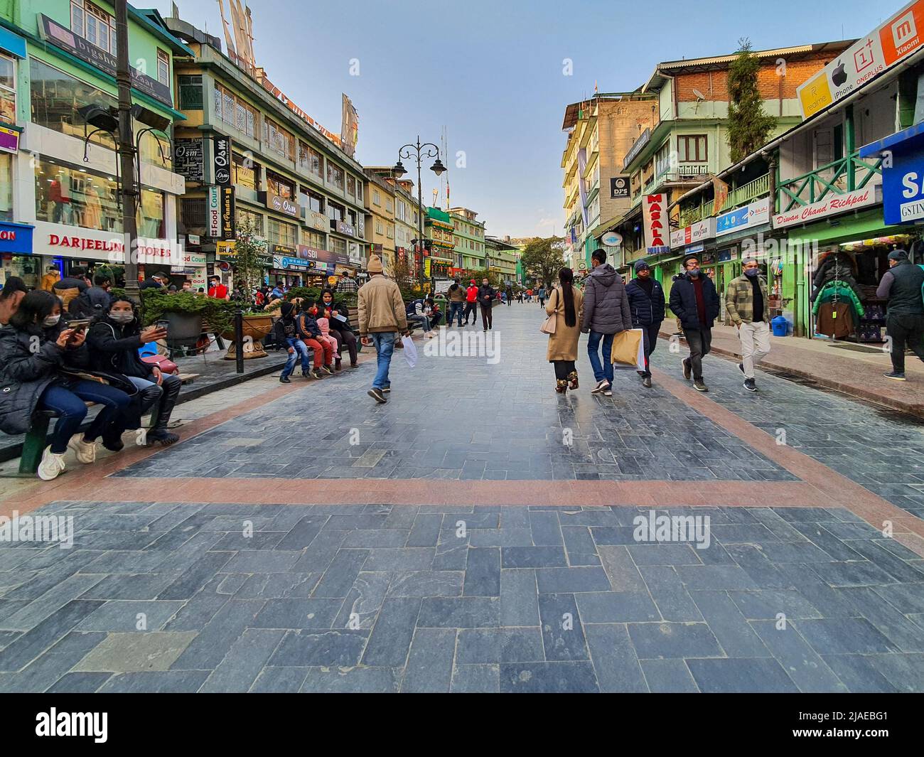 Gangtok, Sikkim, Indien - 31. Dezember 2020 : MG Marg Street in Gangtok, Sikkim, Indien. Stockfoto