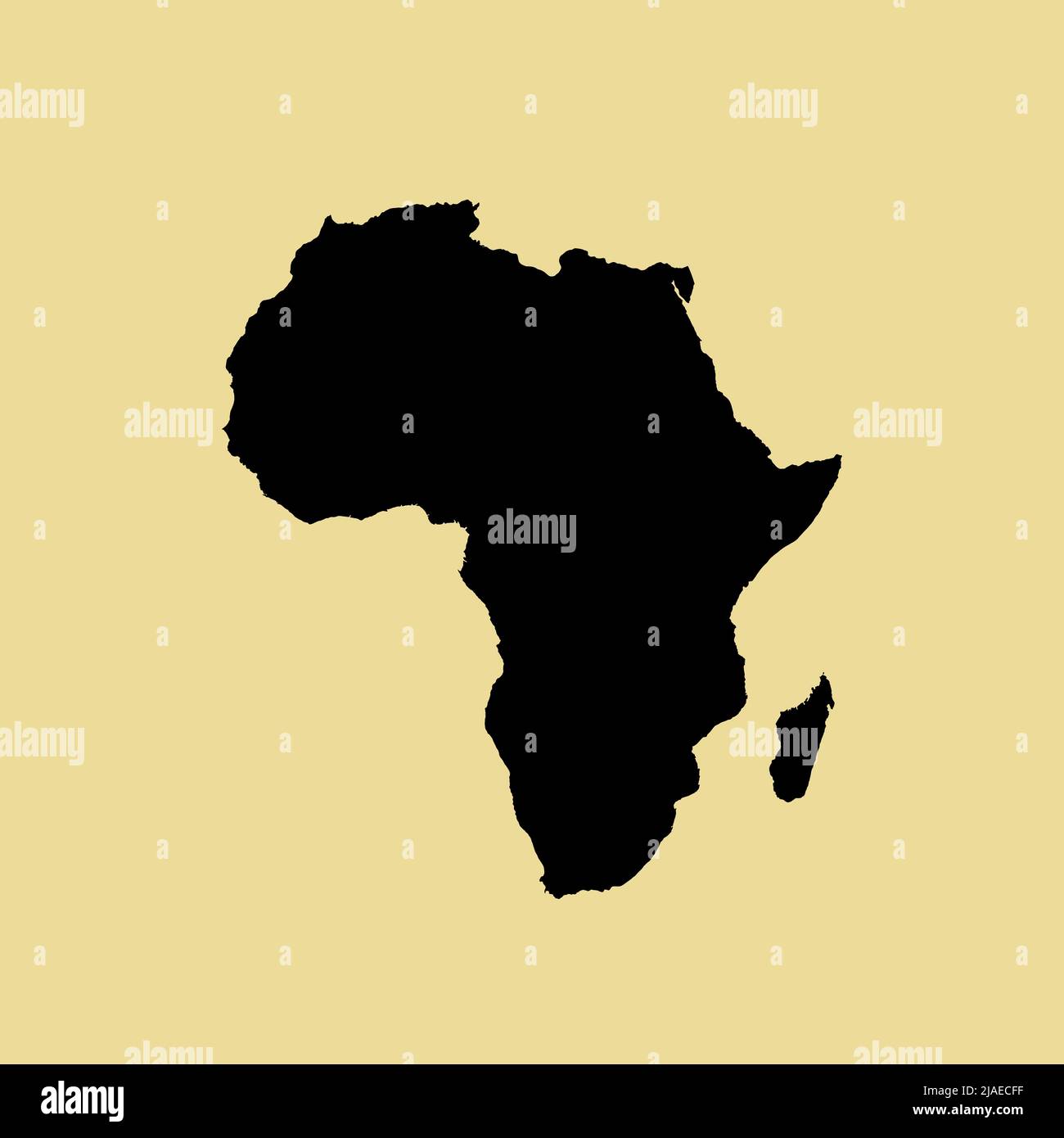 Karte von Afrika, Schildersilhouette. Weltkarte, Globus. Vektorgrafik isoliert auf farbigem Hintergrund. Afrikanischer Kontinent Stock Vektor