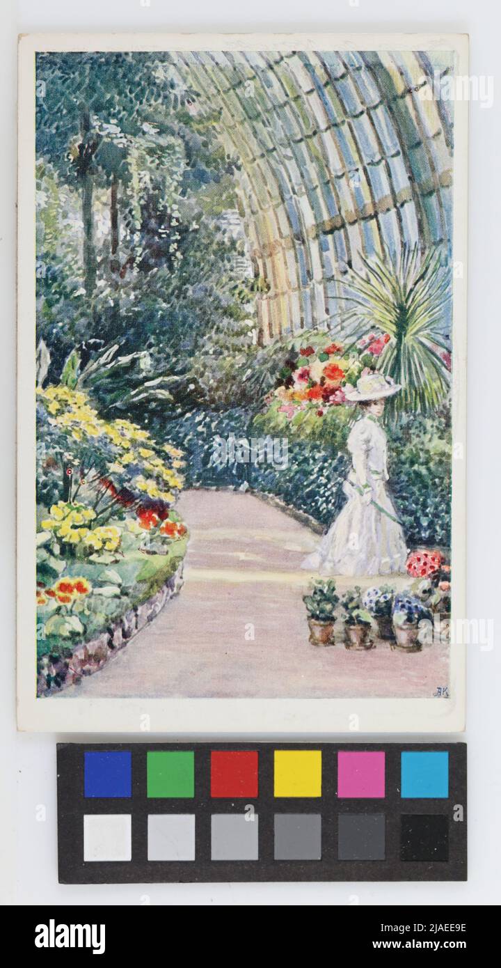 13., Schlosspark Schönbrunn - Palmenhaus - innen, Postkarte. Nach: Rudolf Konopa (1864-1938), Schublade, Gebrüder Kohn KG (B. K. W. I.), PRODUZENT Stockfoto
