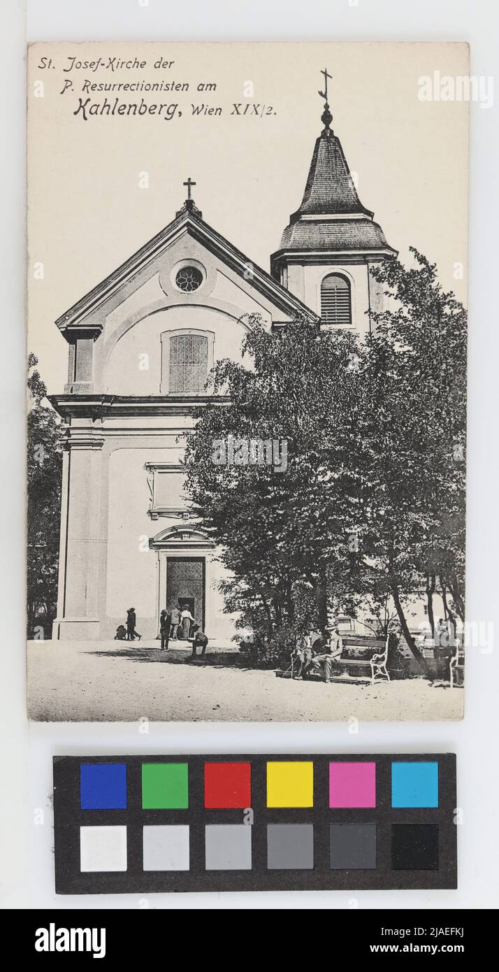 19., Kahlenberg - Josefskirche/Sobieskikapelle, Postkarte. Paul Ledermann (1882-1946), Produzent Stockfoto
