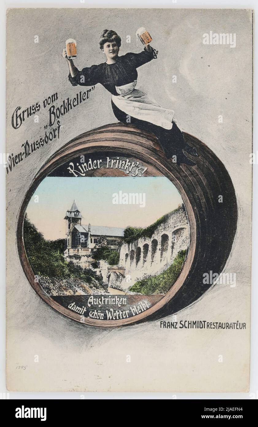 19., Nußdorf - Bockkeller, Postkarte. Unbekannt Stockfoto