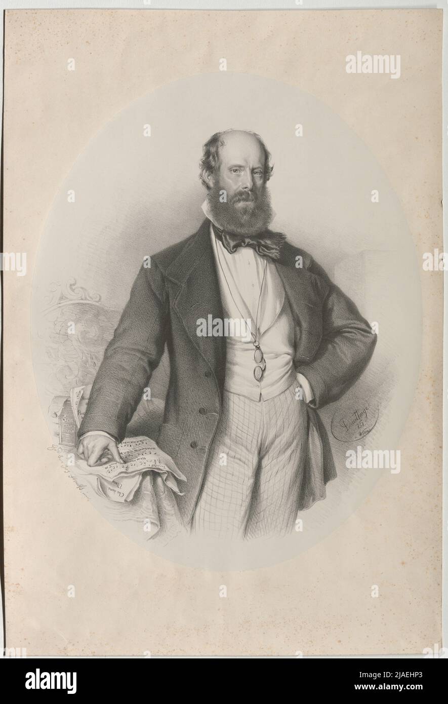 Luigi Ricci, Musiker und Komponist. Adolf Dauthage (1825-1883), Lithograph, Joseph Stoufs, Drucker Stockfoto