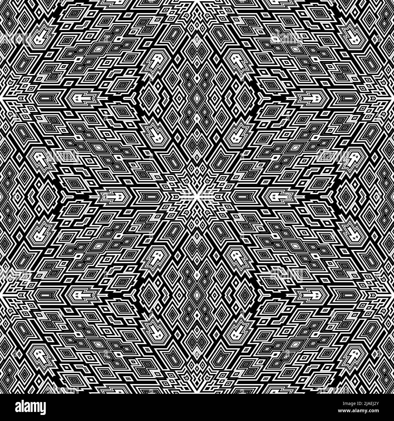 Schwarz-weiß geometrische 3D Illusion nahtlose Muster mit Würfel Stockfoto