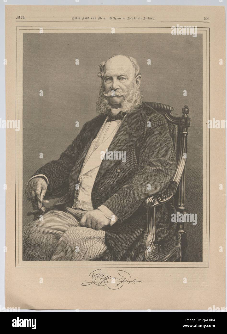 Der deutsche Kaiser Wilhelm I. (aus 'über Land und Meer. General Illustrated Zeitung“). Xylographische Institution Eduard Hallberger, Xylograph Stockfoto