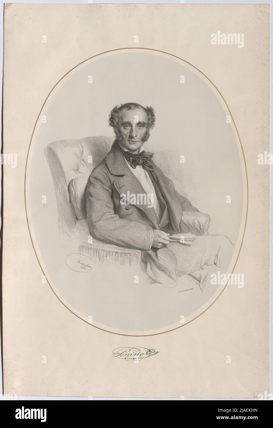 Ponisio. Josef Kriehuber (1800-1876), Lithograph, Johann Rauh (1803-1863), Drucker Stockfoto