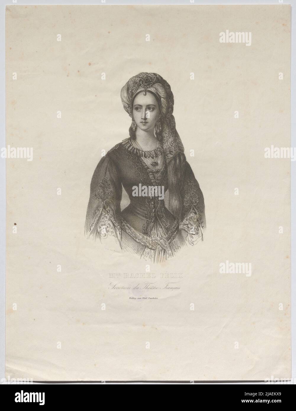 Mlle. RANKLE Ferg Theonyri, Franki Brandalers Français '. Diring Houen Degon de Thure Avent, Ailoglt), lit iterieren dies (1775-18), lit iographics Stockfoto