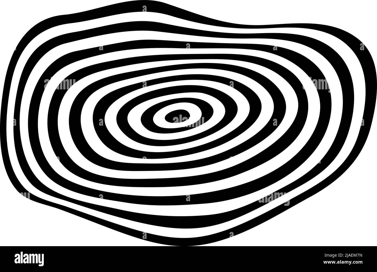 Abstrakte schwarz-weiße Streifenform. Verflüssigen der Wellenform. Stock Vektor