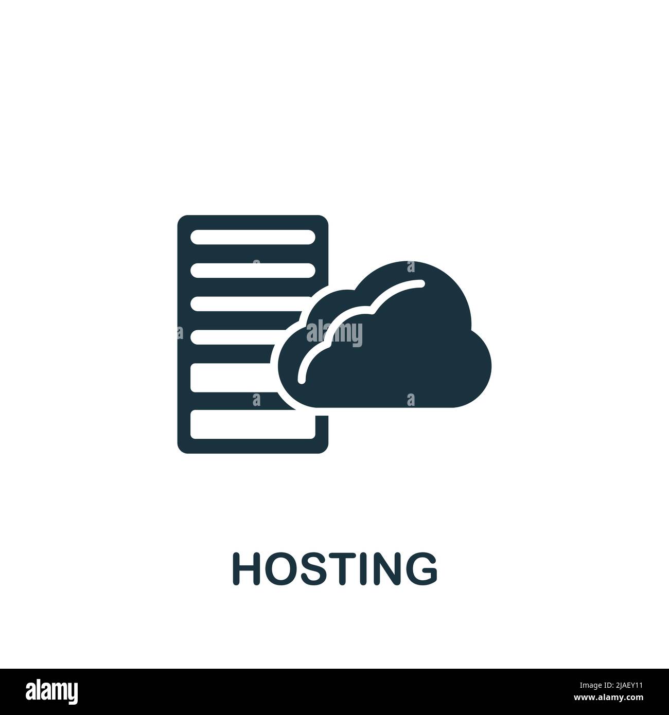 Hosting-Symbol. Monochrom Simple Web Design Icon für Vorlagen, Webdesign und Infografiken Stock Vektor