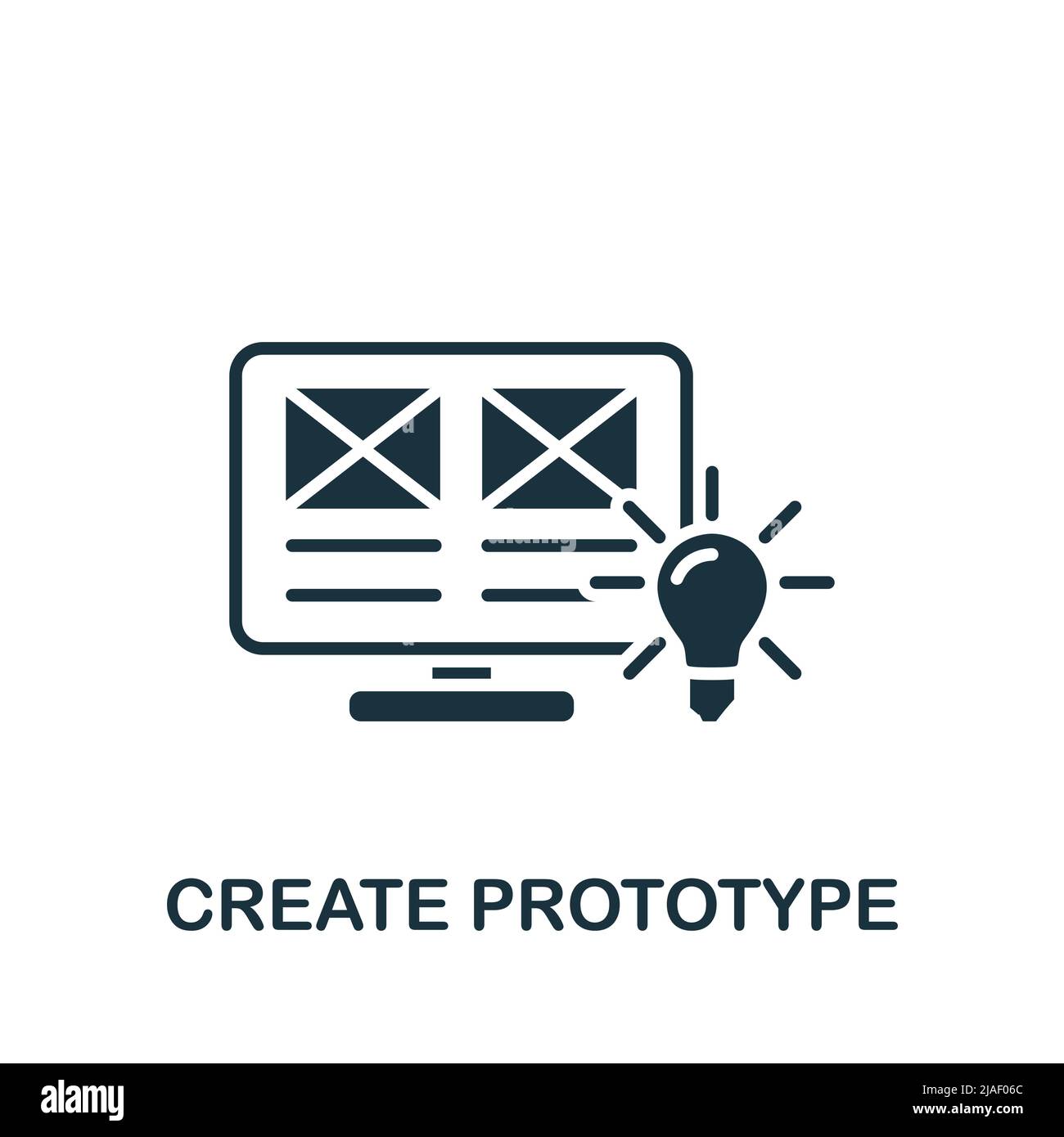 Symbol „Prototyp erstellen“. Monochrom Simple Web Development Icon für Vorlagen, Webdesign und Infografiken Stock Vektor