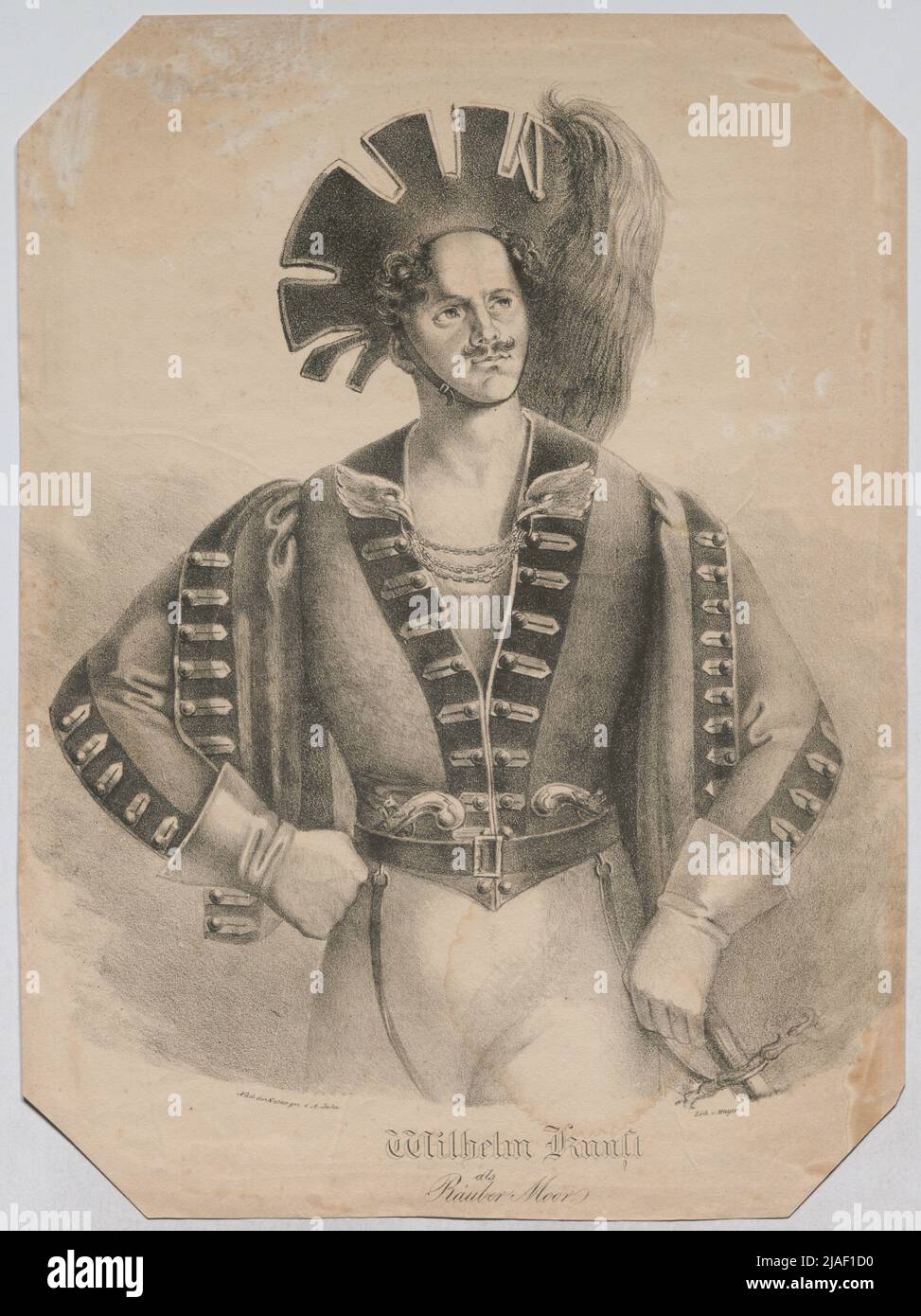 Wilhelm Kunst als Räubermoor. '. Schauspieler Wilhelm Kunze (' Kunst ') als Räubermoor. Unbekannt Stockfoto