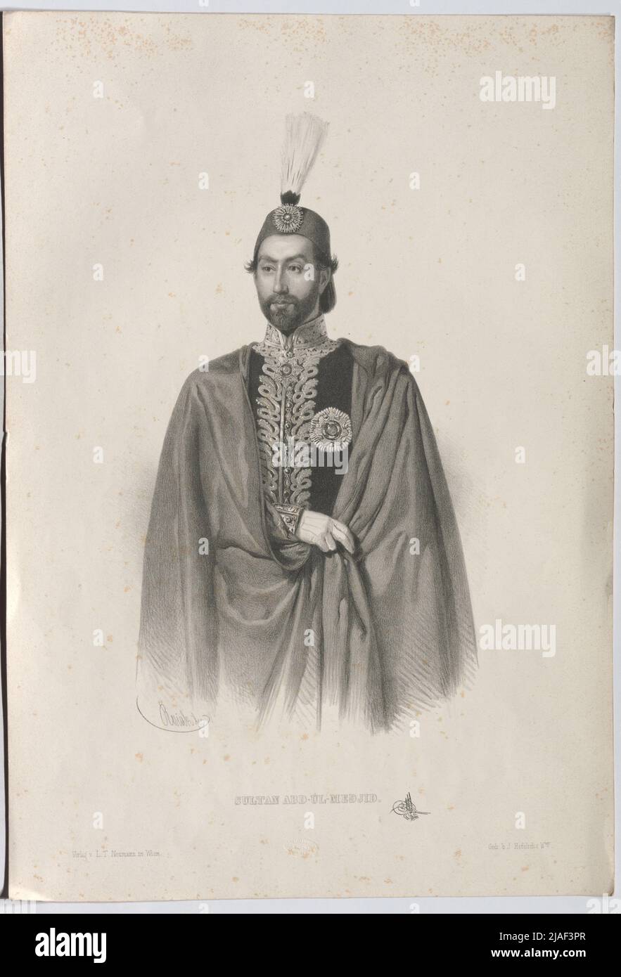 Sultan Abdulmecid I .. Johann Höfelich (1796-1849), Drucker Stockfoto