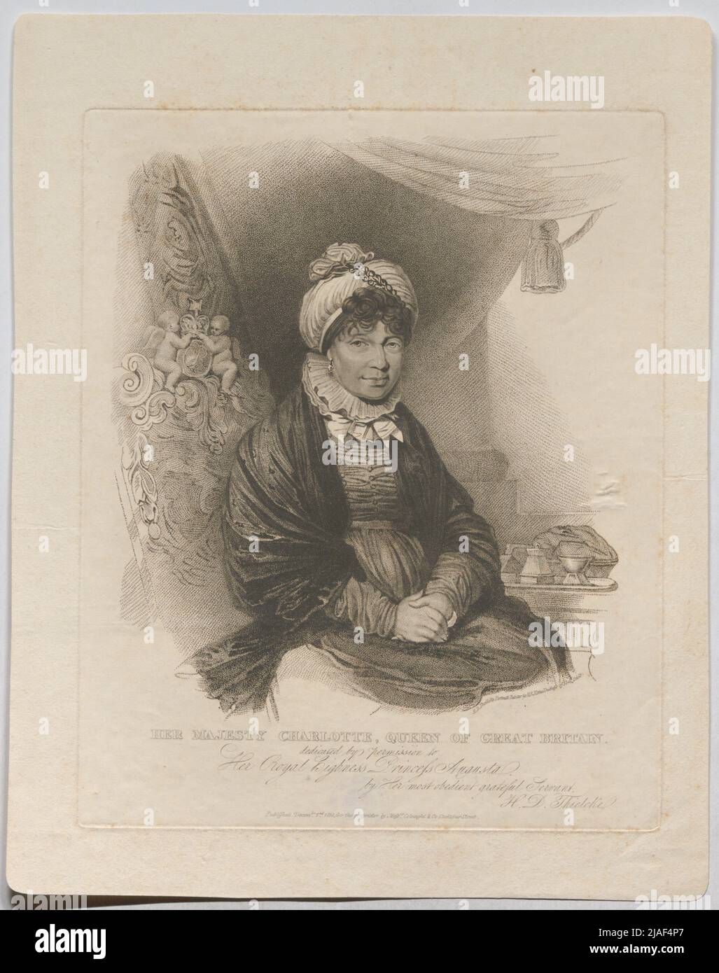 Ihre Majestät Charlotte, Königin von Großbritannien. '. H. D. Thielke: Königin Charlotte von Großbritannien (= Sophie Charlotte zu Mecklenburg-Strelitz). Unbekannt Stockfoto