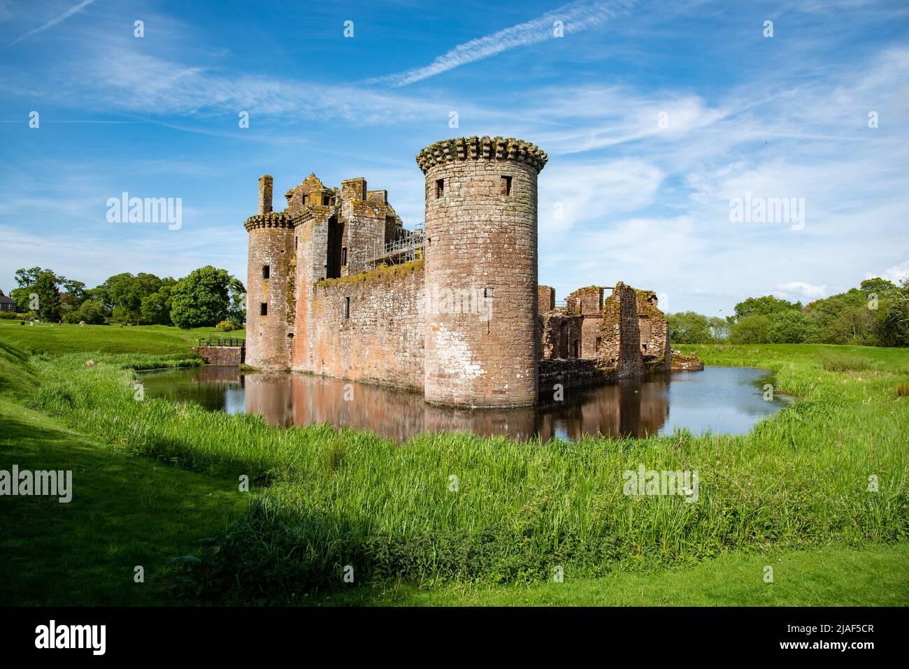 Caerlaverock Castle, Dumfries, Dumfries und Galloway, Schottland, Großbritannien. Stockfoto