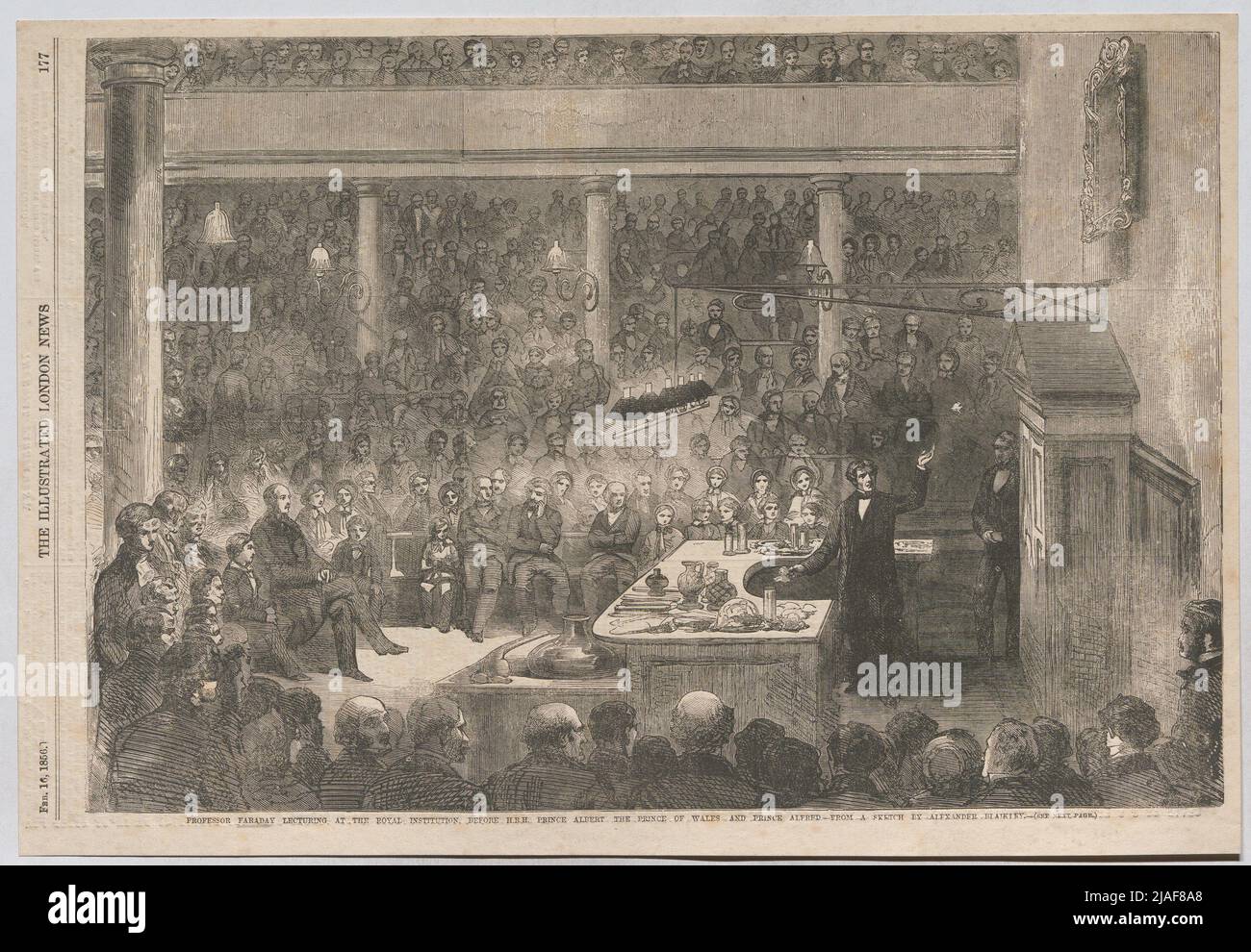 Professor Faraday, Dozent an der Royal Institution, vor S.R.H. Prinz Albert der Prinz von Wales und Prinz Alfred. ' Interpret Stockfoto