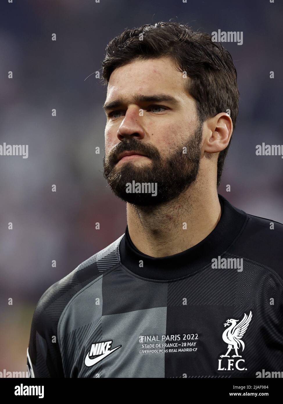 PARIS - FC Liverpool Torwart Alisson Becker während des UEFA Champions  League Finalsspiel zwischen dem FC Liverpool und Real Madrid am 28. Mai  2022 im Stade de Franc in Paris, Frankreich. ANP