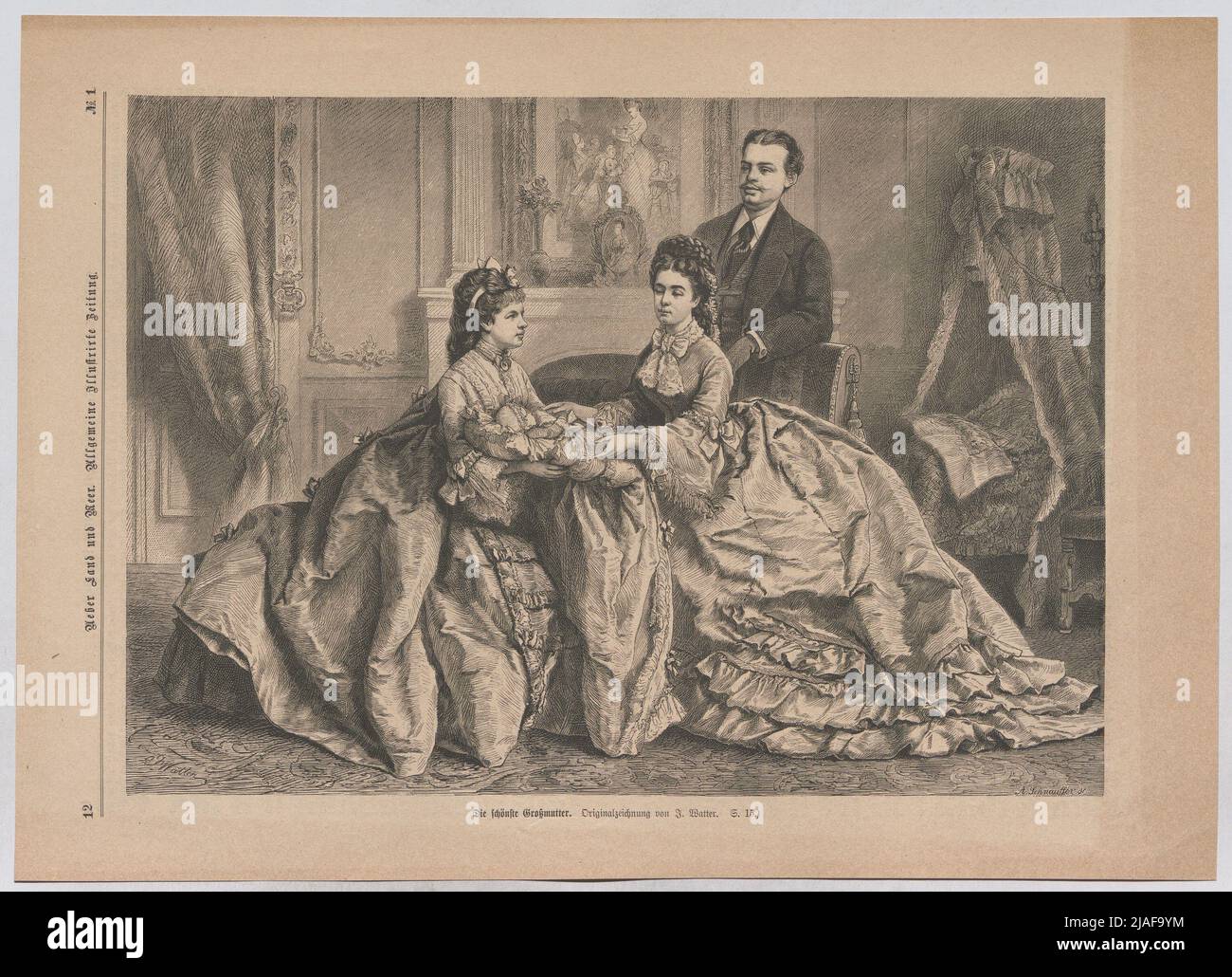 Die schönste Großmutter. '. Prinz Leopold von Bayern, Erzherzogin Gisela von Österreich, Kaiserin Elisabeth; die schönste Großmutter (aus 'über Land und Meer. Allgemeine Illustrirte Zeitung“). Nach: Joseph Watter (1838-1913), Künstler, AD. Schnaufer, Xylograph Stockfoto Die schönste Großmutter. '. Prinz Leopold von Bayern, Erzherzogin Gisela von Österreich, Kaiserin Elisabeth; die schönste Großmutter (aus 'über Land und Meer. Allgemeine Illustrirte Zeitung“). Nach: Joseph Watter (1838-1913), Künstler, AD. Schnaufer, Xylograph Stockfoto