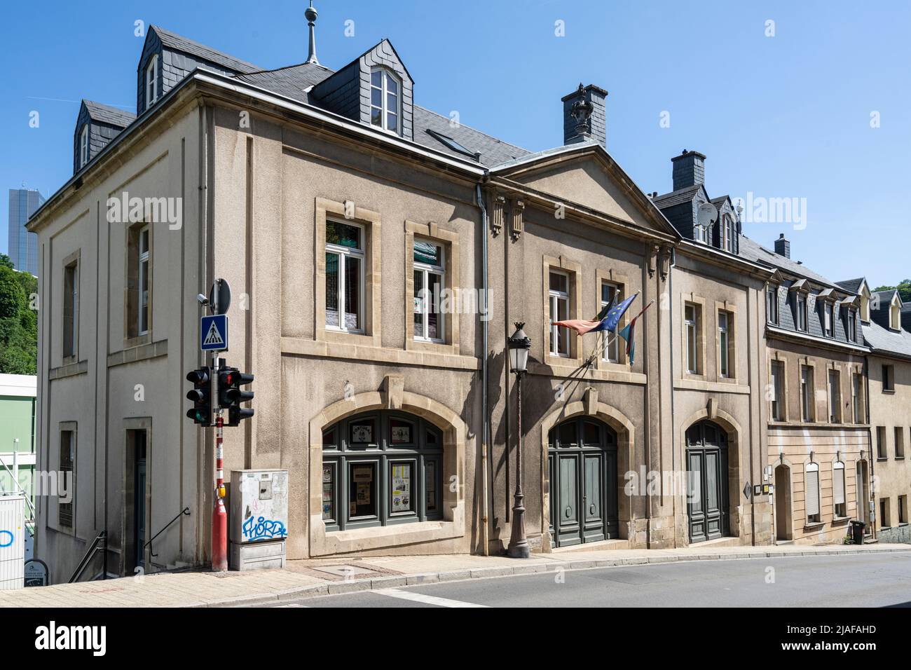 Stadt Luxemburg, Mai 2022. Blick auf die Casa ASBL, Zentrum für soziale und assoziative Unterstützung der portugiesischen Gemeinschaft im Stadtzentrum Stockfoto