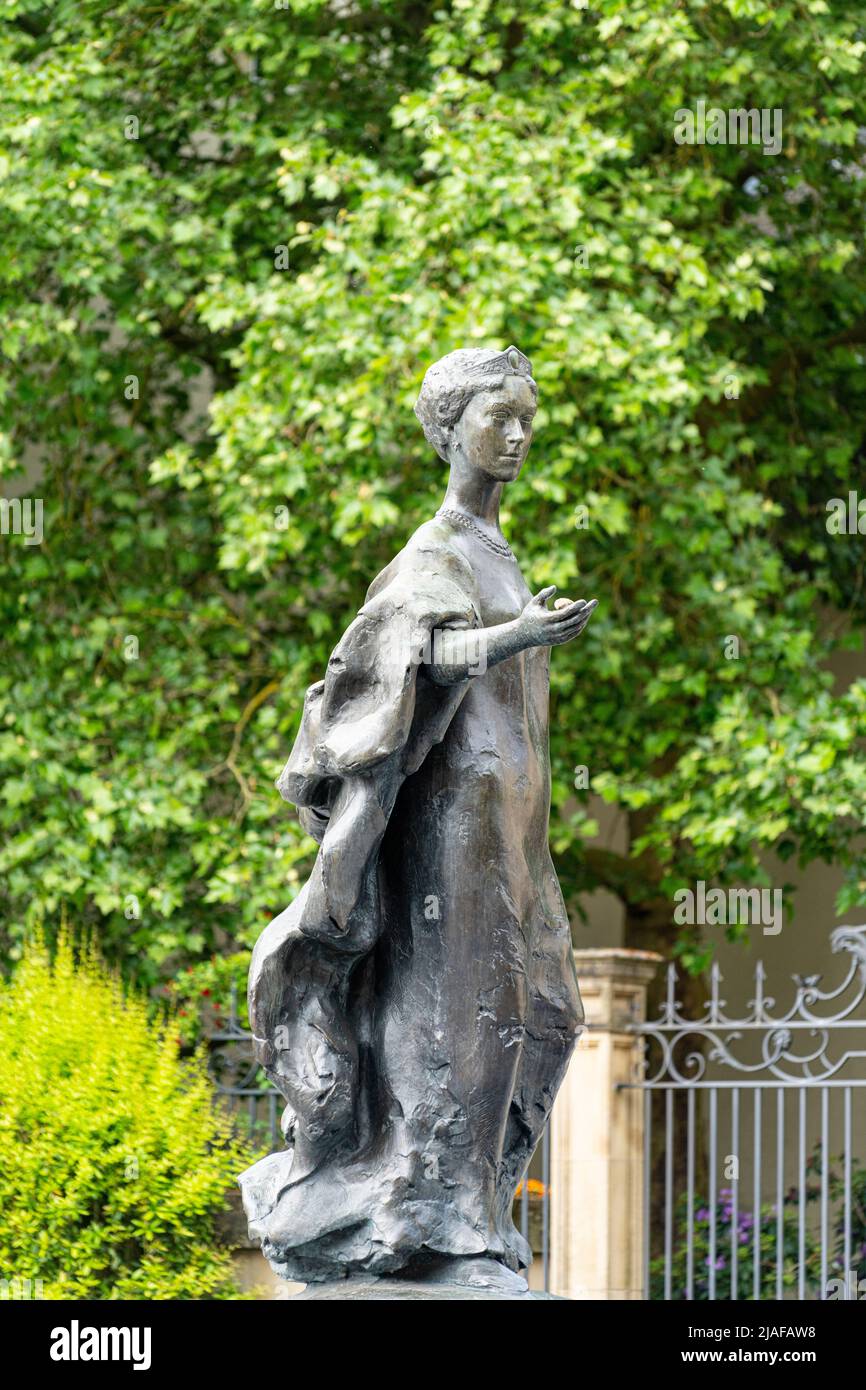 Luxemburg-Stadt, Mai 2022. Detail des Denkmals der Großherzogin Charlotte in einem zentralen Platz der Stadt Stockfoto