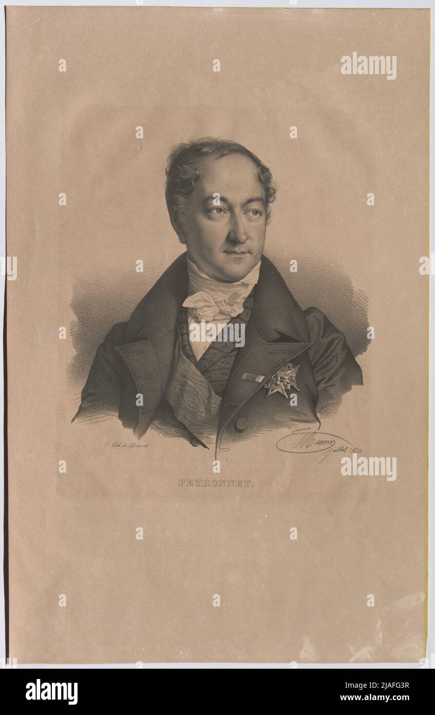 Peyronnet. '. Charles Ignace, Comte de Peyronnet, französischer Justiz- und Innenminister. Francois Seraphin Delpech (1778-1825), Lithograph, nach: Antoine Maurin (1793-1860), Künstler Stockfoto