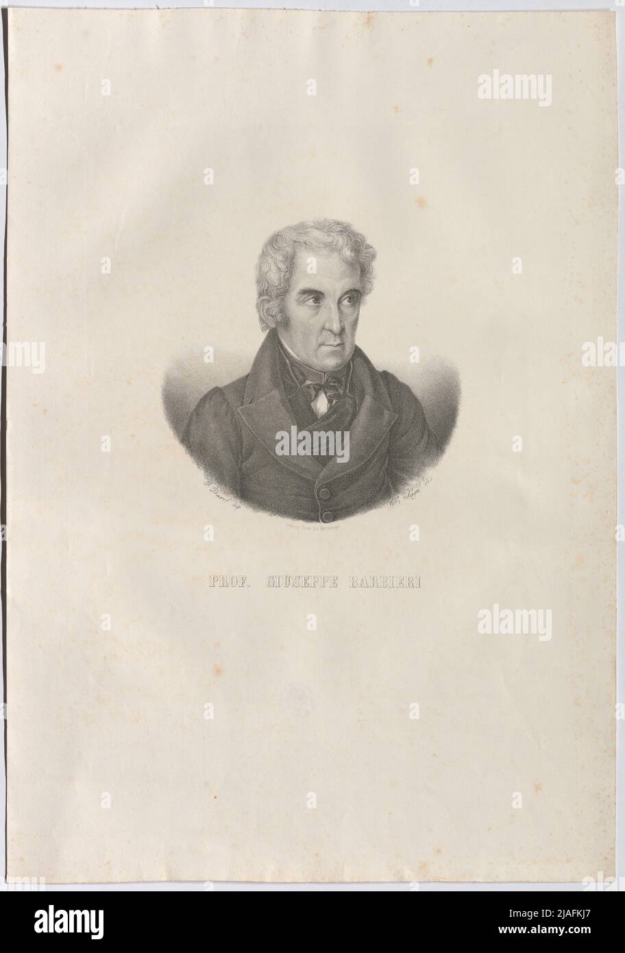 Prof. Giuseppe Barbieri. Kirchmayr, Lithograph Stockfoto