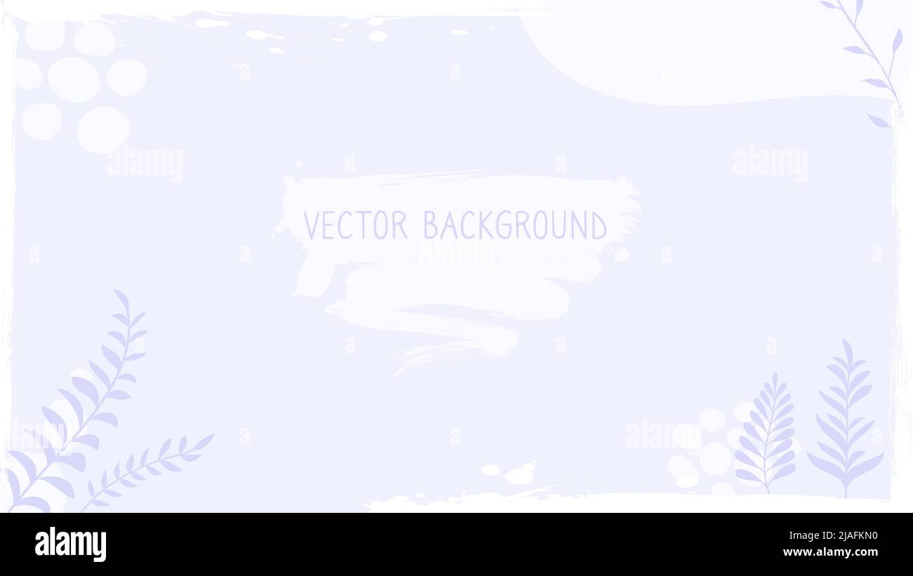 Organischer minimaler Hintergrund, florales dekoratives langes Banner mit Zweigsilhouetten, grunge-Pinsel-Dekor und leerer Platz für Text. Abstraktes Vektorposter Stock Vektor