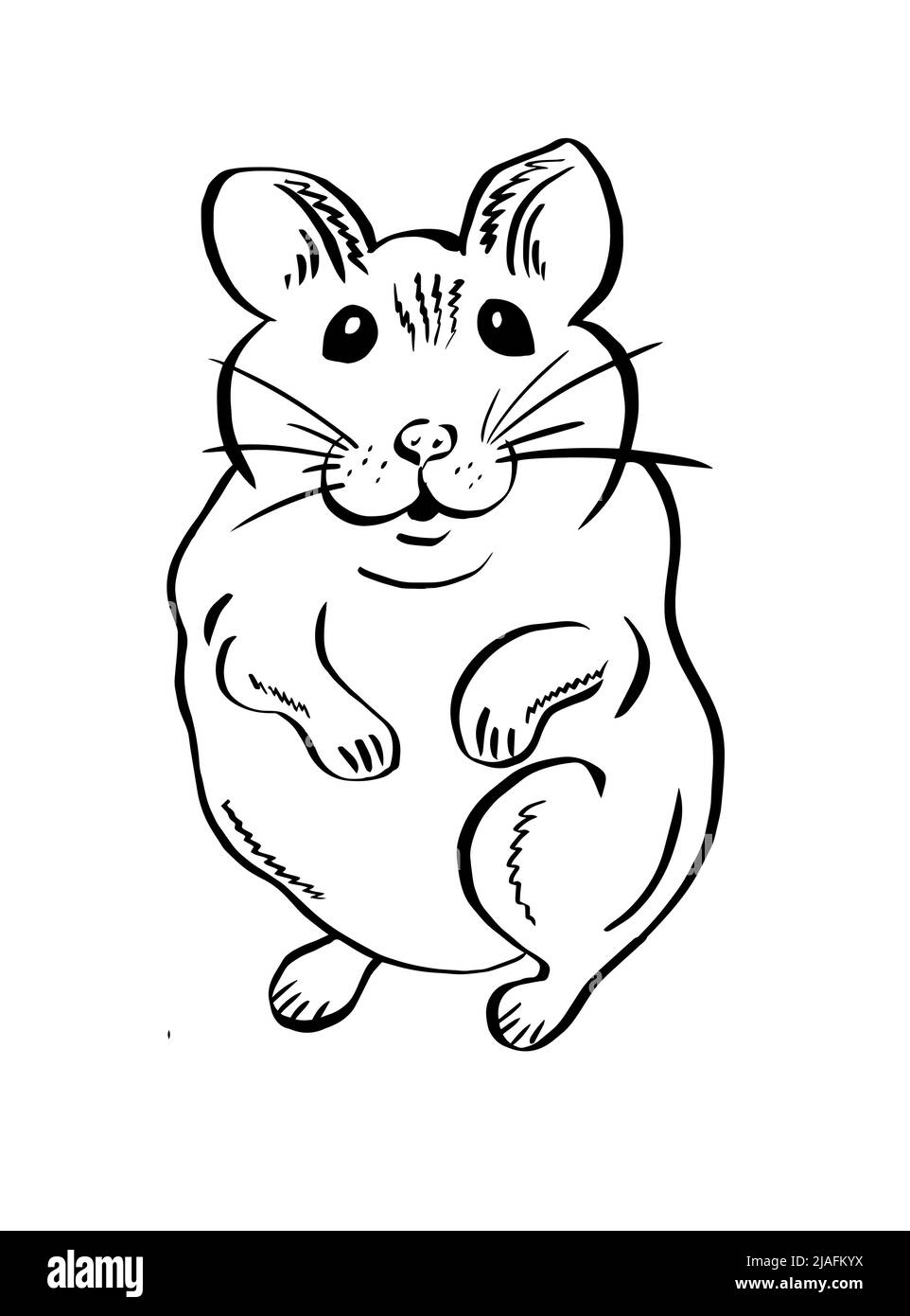 Niedliche lustige Chinchilla für Aufkleber. Handgezeichnetes Nagetier: Maus, Hamster oder Chinchilla. Vektor, Illustration. Stock Vektor