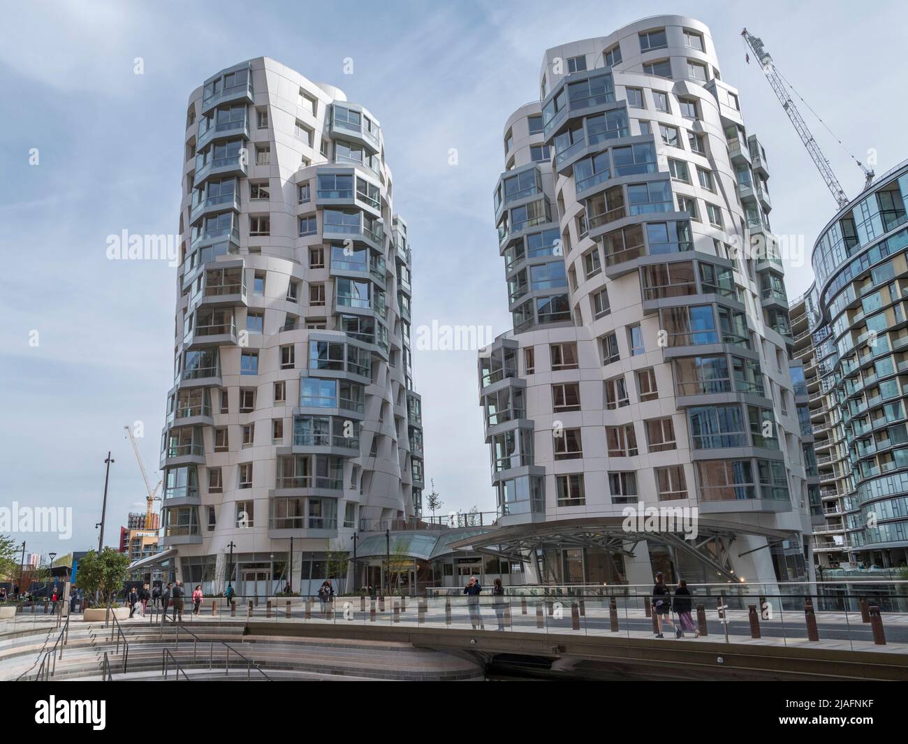 Battersea Prospect Place Apartments, Teil des regenerierten Battersea Power Station Standorts in Battersea, Wandsworth, South London, Großbritannien. Stockfoto