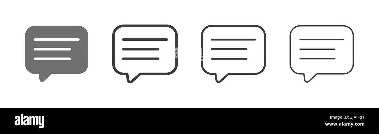 Sammlung von Sprechblasen-Symbolen. Grafik zum Symbolvektor für Chat-Sprechblase Stock Vektor